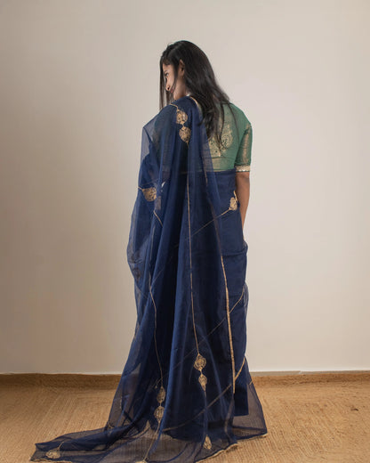 Molina Ocean Blue Saree
