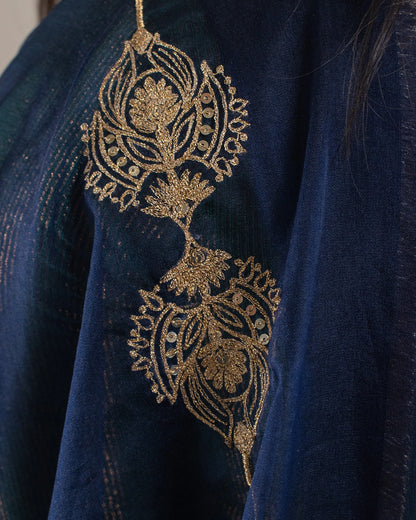 Molina Ocean Blue Saree