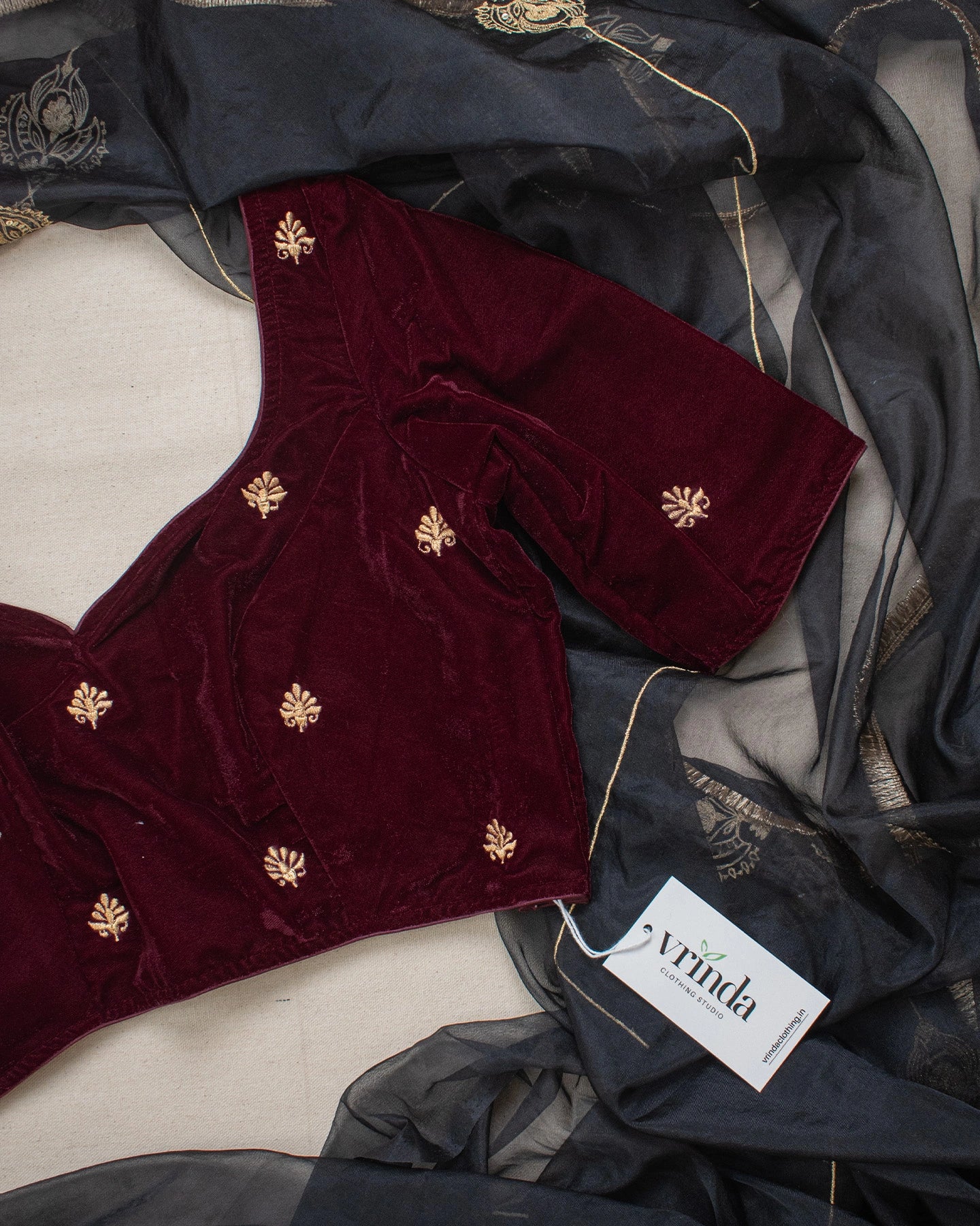 Mushreen Maroon Blouse
