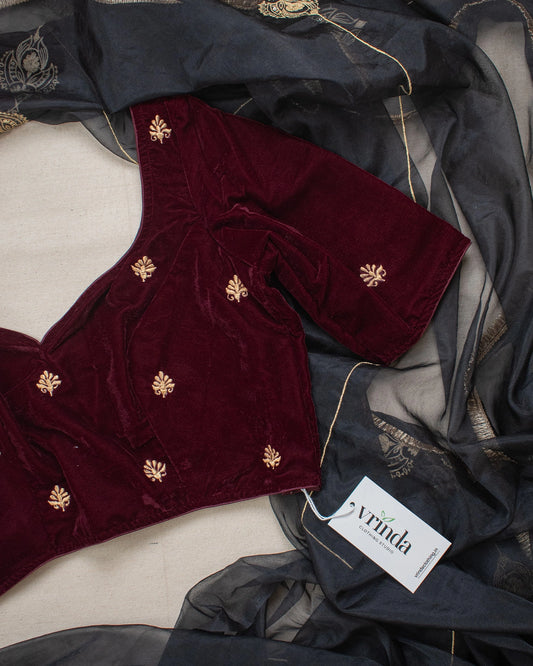 Mushreen Maroon Blouse