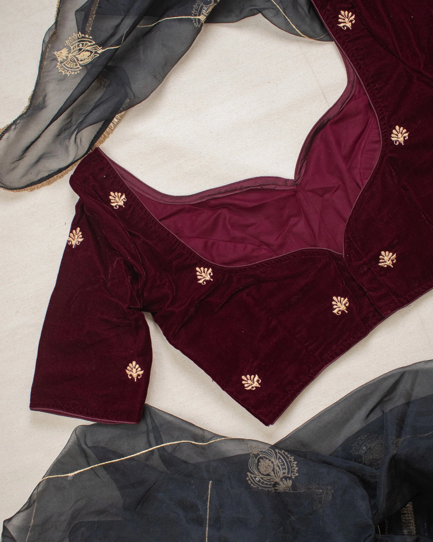 Mushreen Maroon Blouse