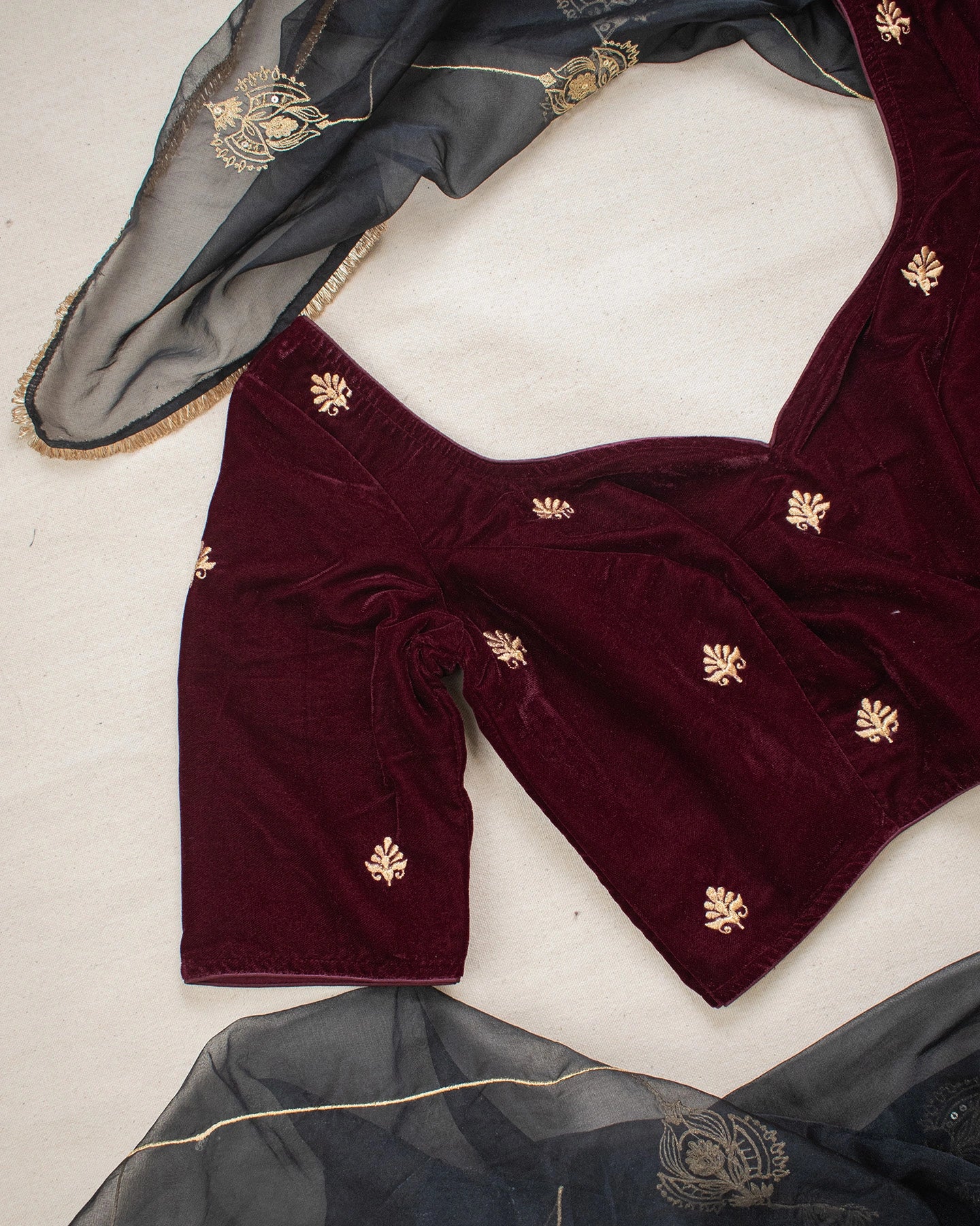 Mushreen Maroon Blouse