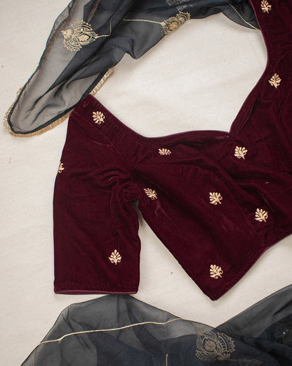 Mushreen Maroon Blouse