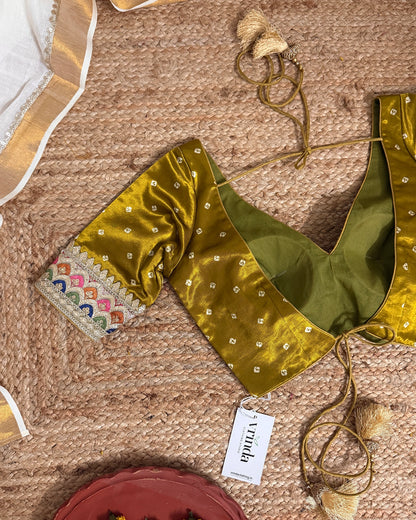 Mustard Bandhej Blouse