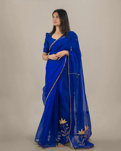 Neela Padma Zari Saree