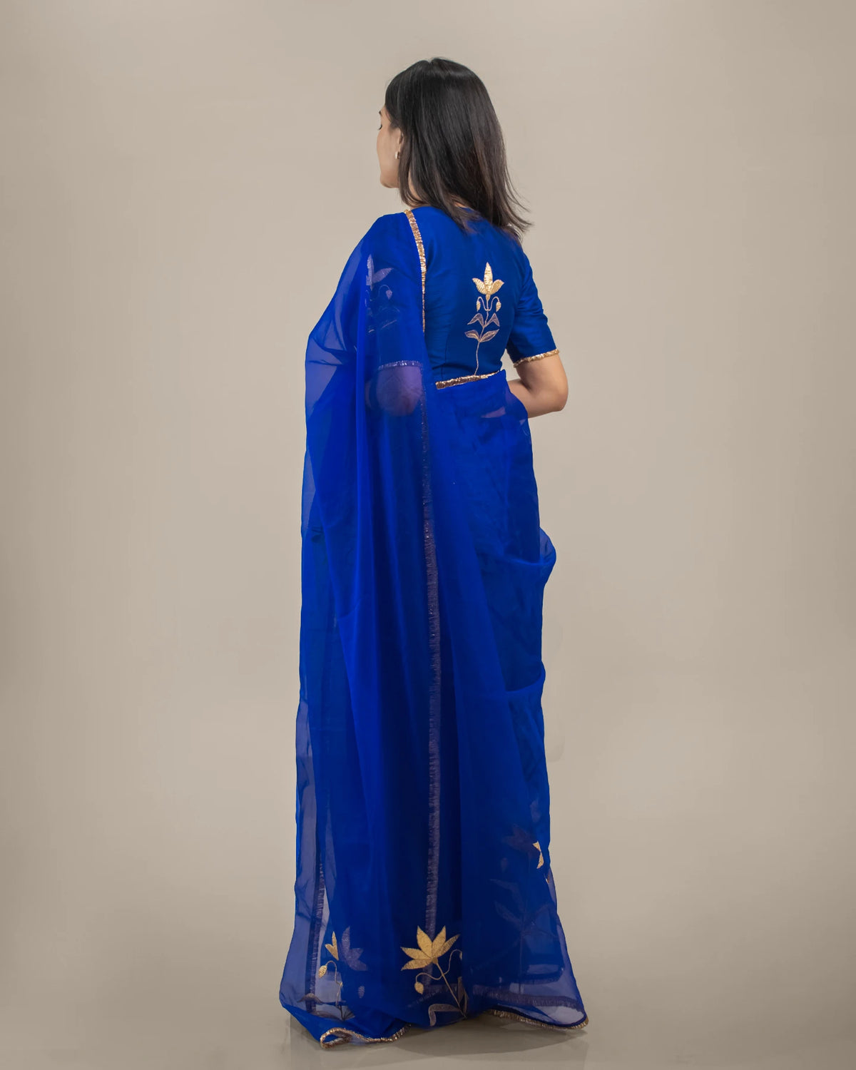 Neela Padma Zari Saree