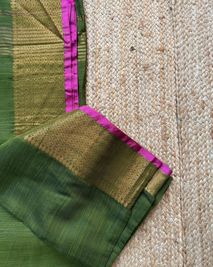 Olive Antique Cotton Silk Saree