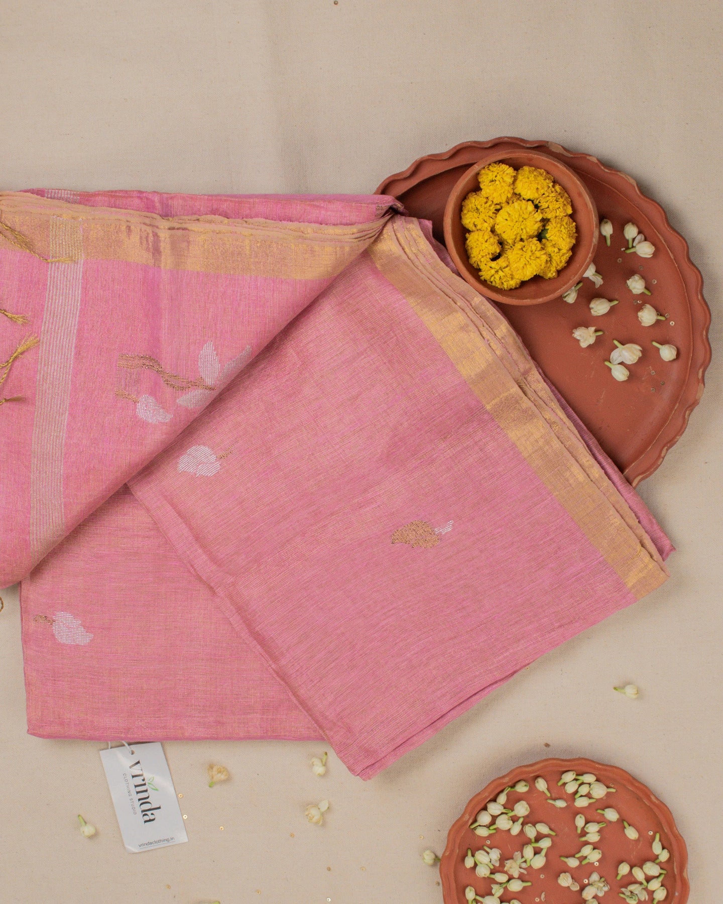 Lotus Pink Paithani Handwoven Saree