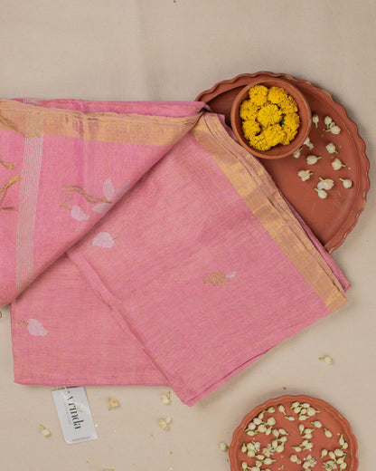 Lotus Pink Paithani Handwoven Saree