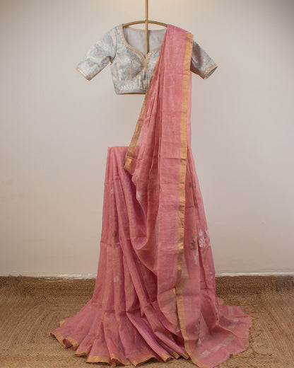 Lotus Pink Paithani Handwoven Saree