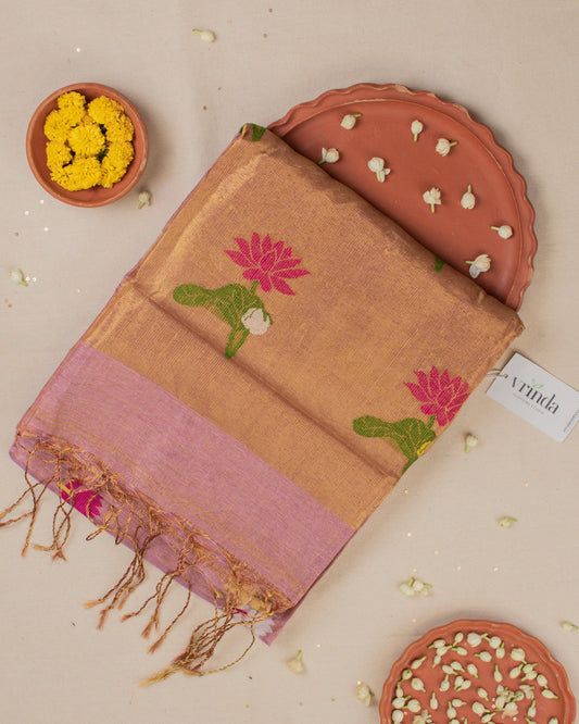 Onion Pink Paithani Handwoven Saree