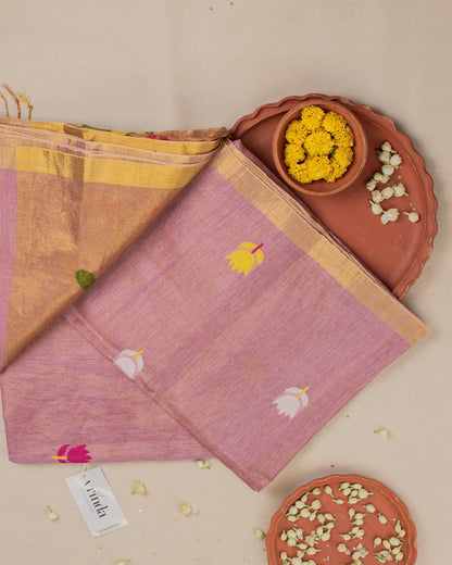 Onion Pink Paithani Handwoven Saree