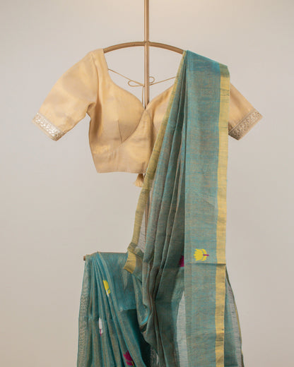 Rama Green Paithani Handwoven Saree