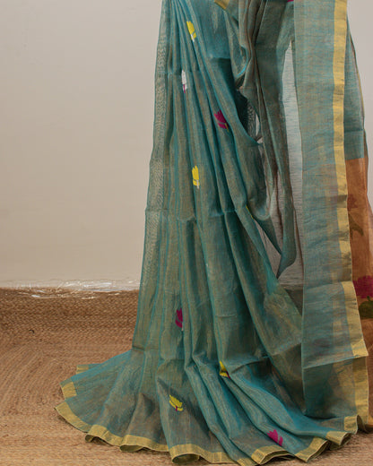 Rama Green Paithani Handwoven Saree