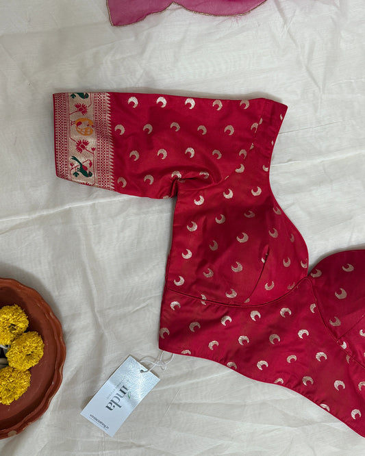 Paithani Red Blouse