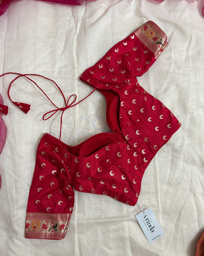 Paithani Red Blouse
