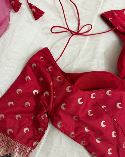 Paithani Red Blouse