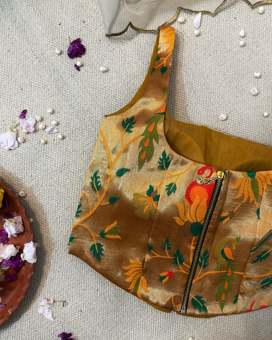 Peela Paithani Corset