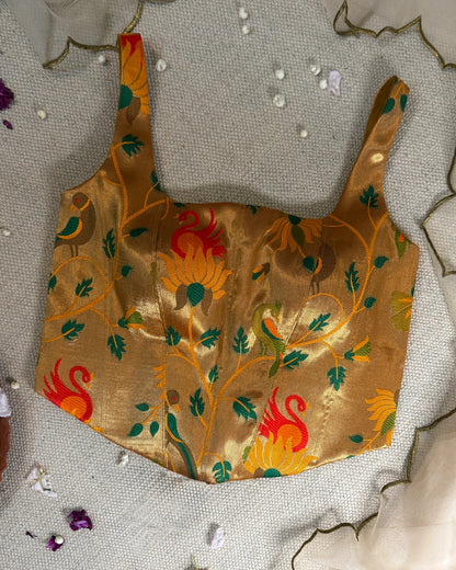 Peela Paithani Corset