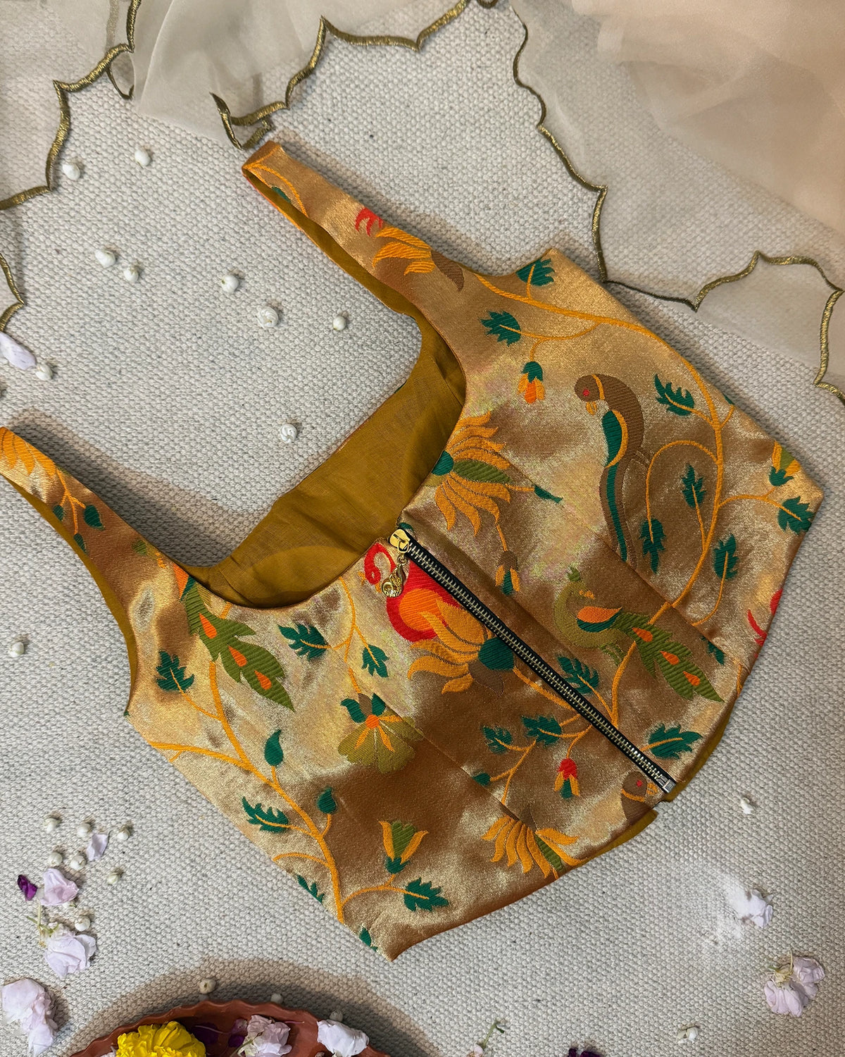 Peela Paithani Corset