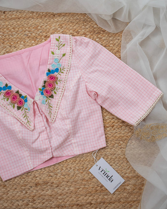 Peter Pink Checks Blouse