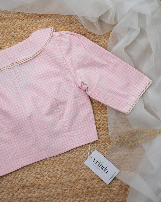 Peter Pink Checks Blouse