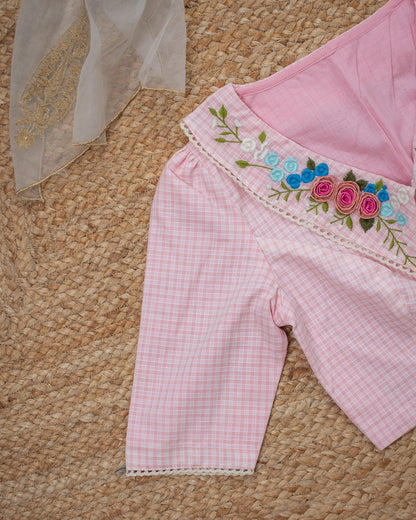 Peter Pink Checks Blouse