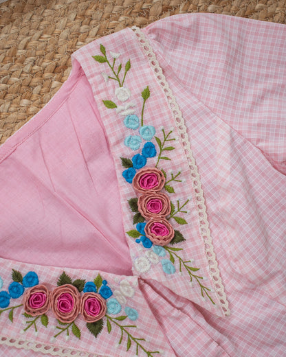 Peter Pink Checks Blouse