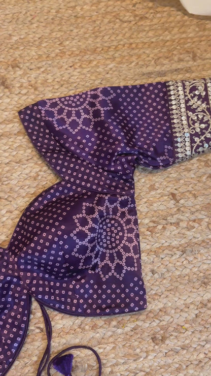 Purple Bandhej Blouse