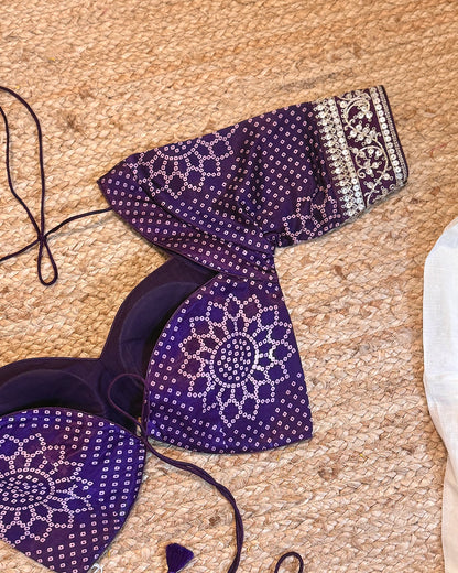 Purple Bandhej Blouse