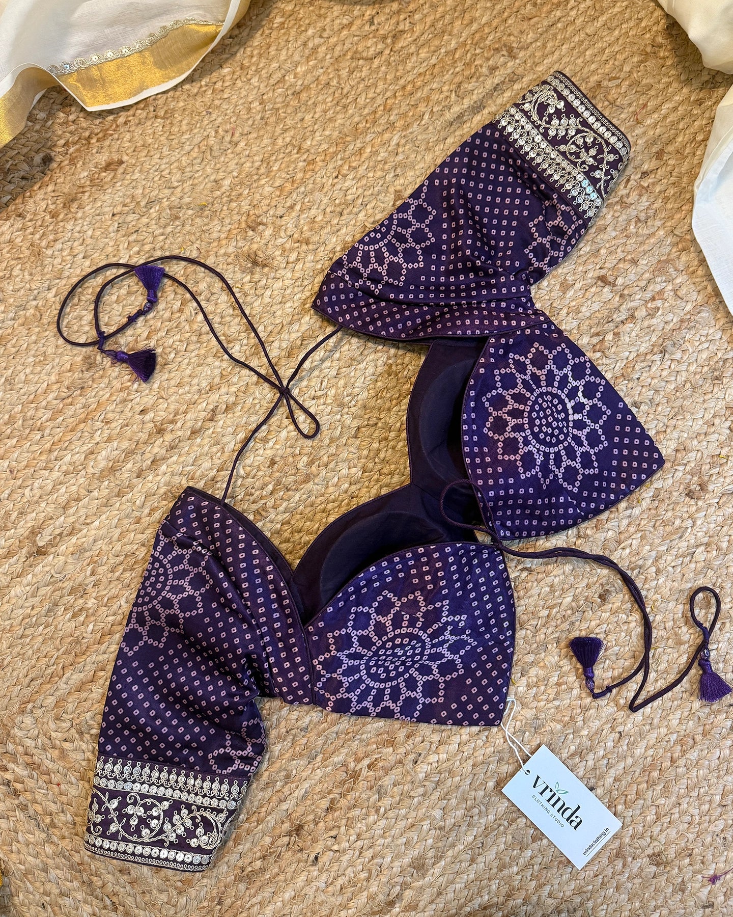 Purple Bandhej Blouse