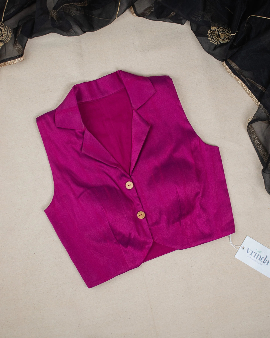 Purple Floral Lapel Blouse
