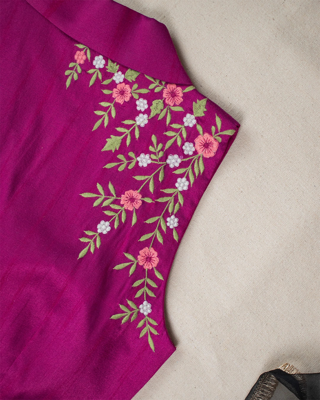 Purple Floral Lapel Blouse