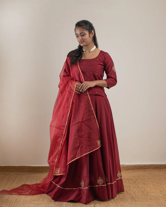 Samarvi Maroon Lehenga Set