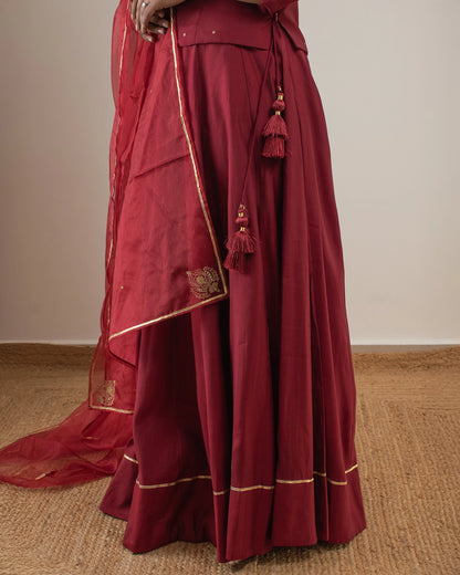 Samarvi Maroon Lehenga Set