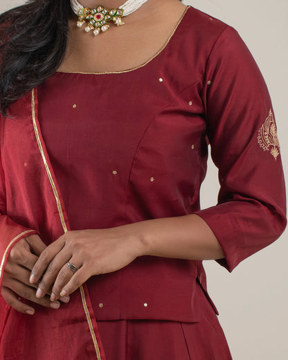 Samarvi Maroon Lehenga Set
