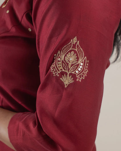 Samarvi Maroon Lehenga Set