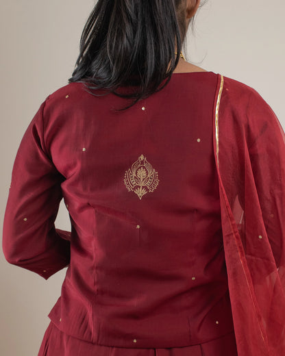 Samarvi Maroon Lehenga Set
