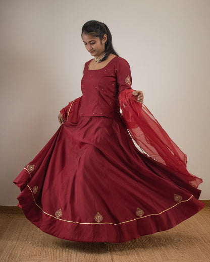 Samarvi Maroon Lehenga Set