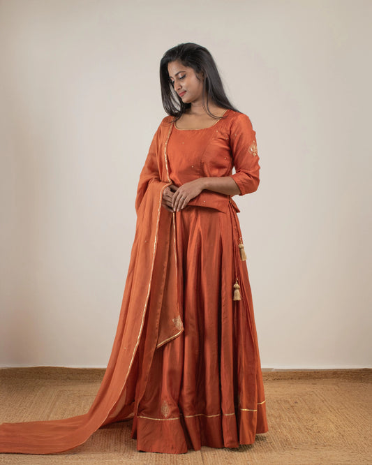 Samarvi Rust Lehenga Set