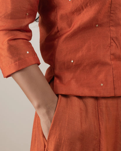 Samarvi Rust Lehenga Set