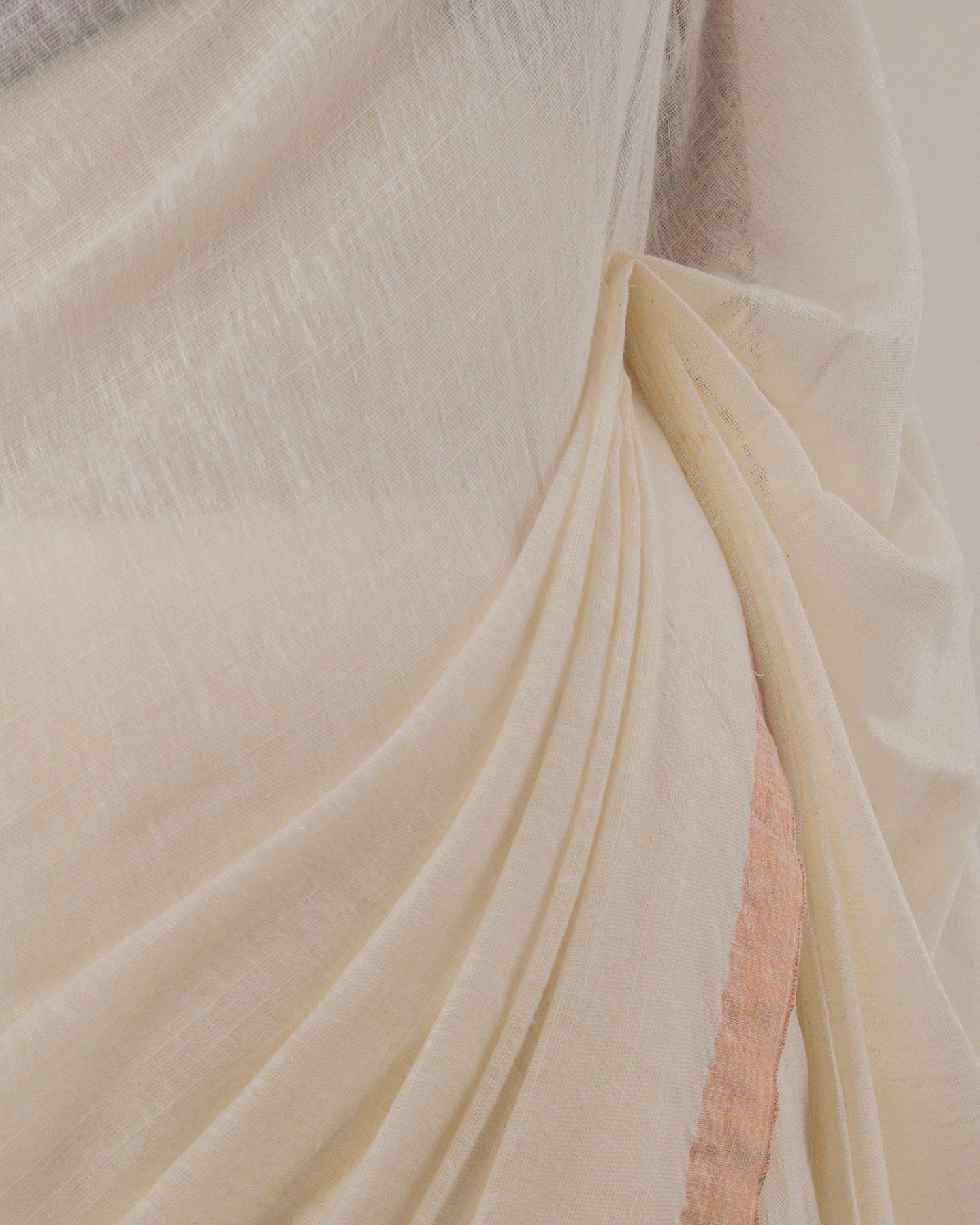 Sandhya Ivory Handwoven Linen Saree