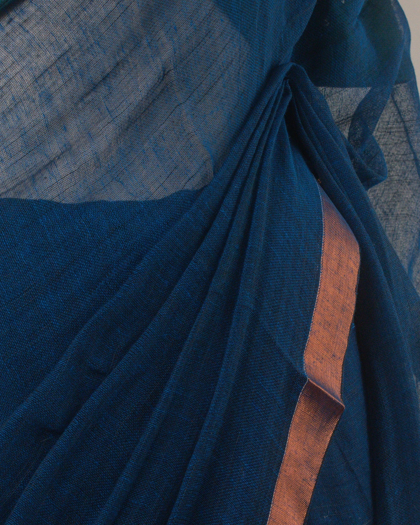 Sandhya Neel Handwoven Linen Saree