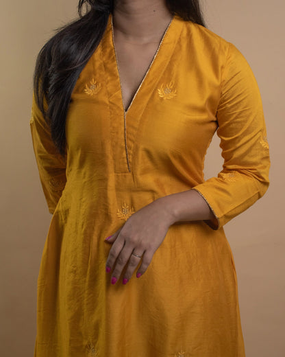 Saroj Mustard Kurta Set