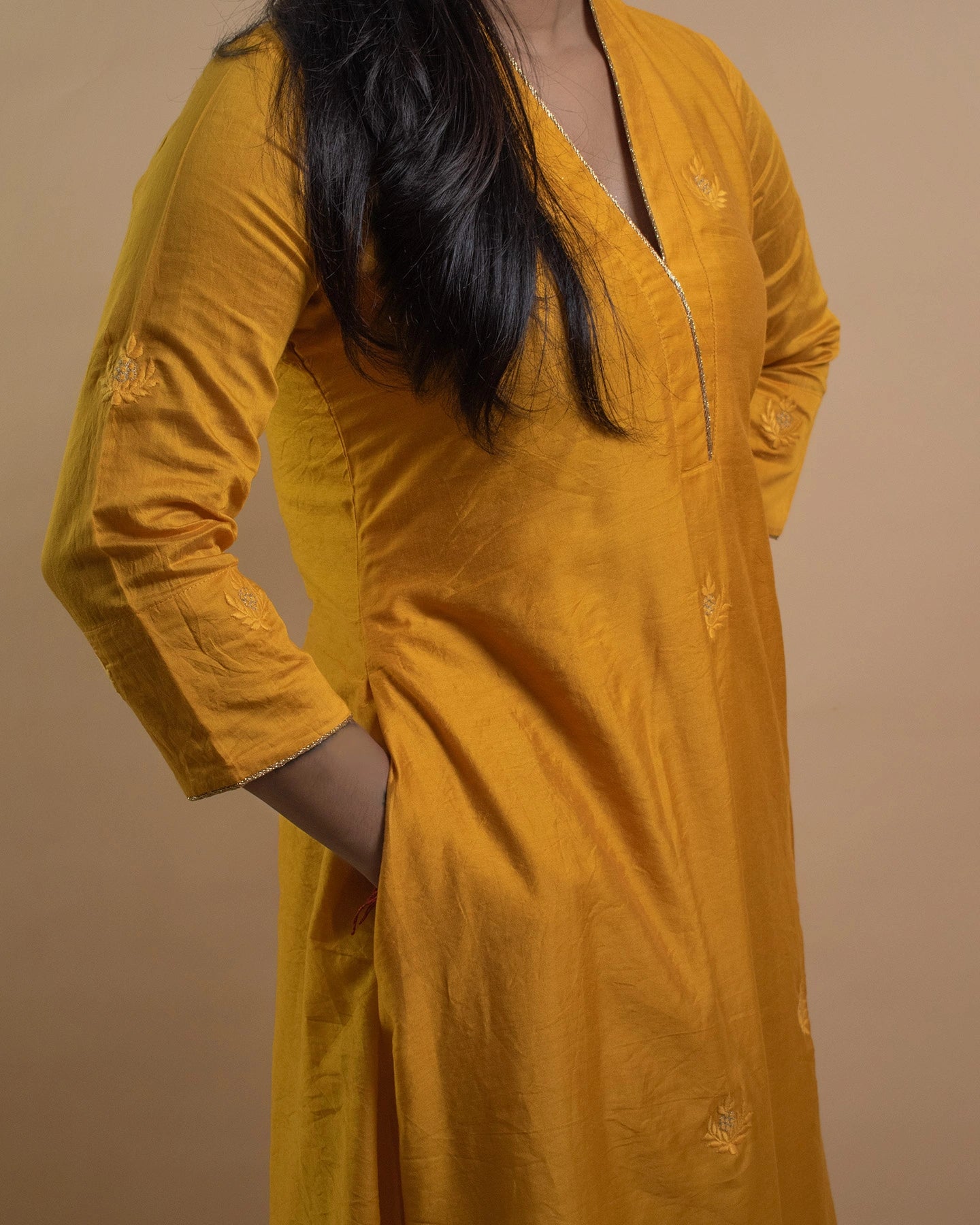 Saroj Mustard Kurta Set