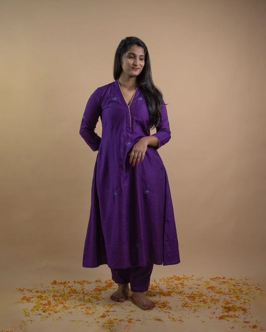 Saroj Purple Kurta Set