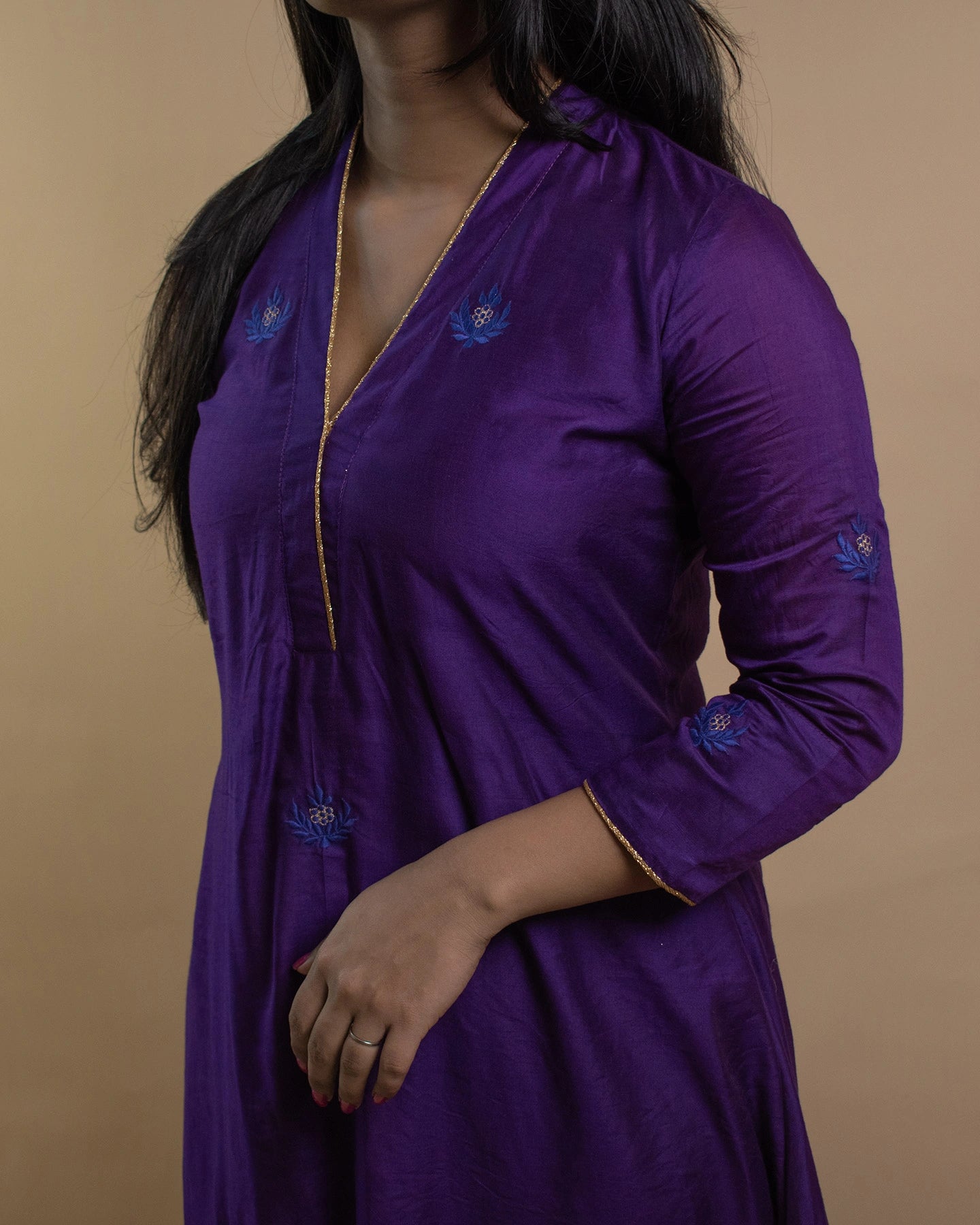 Saroj Purple Kurta Set