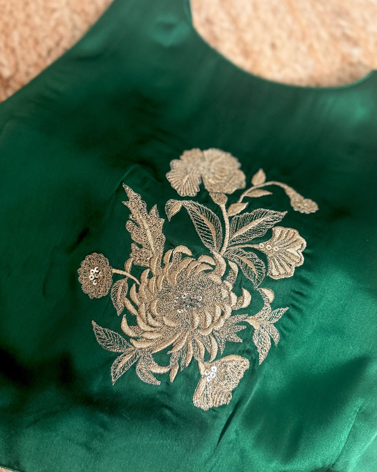 Satin Emerald Blouse