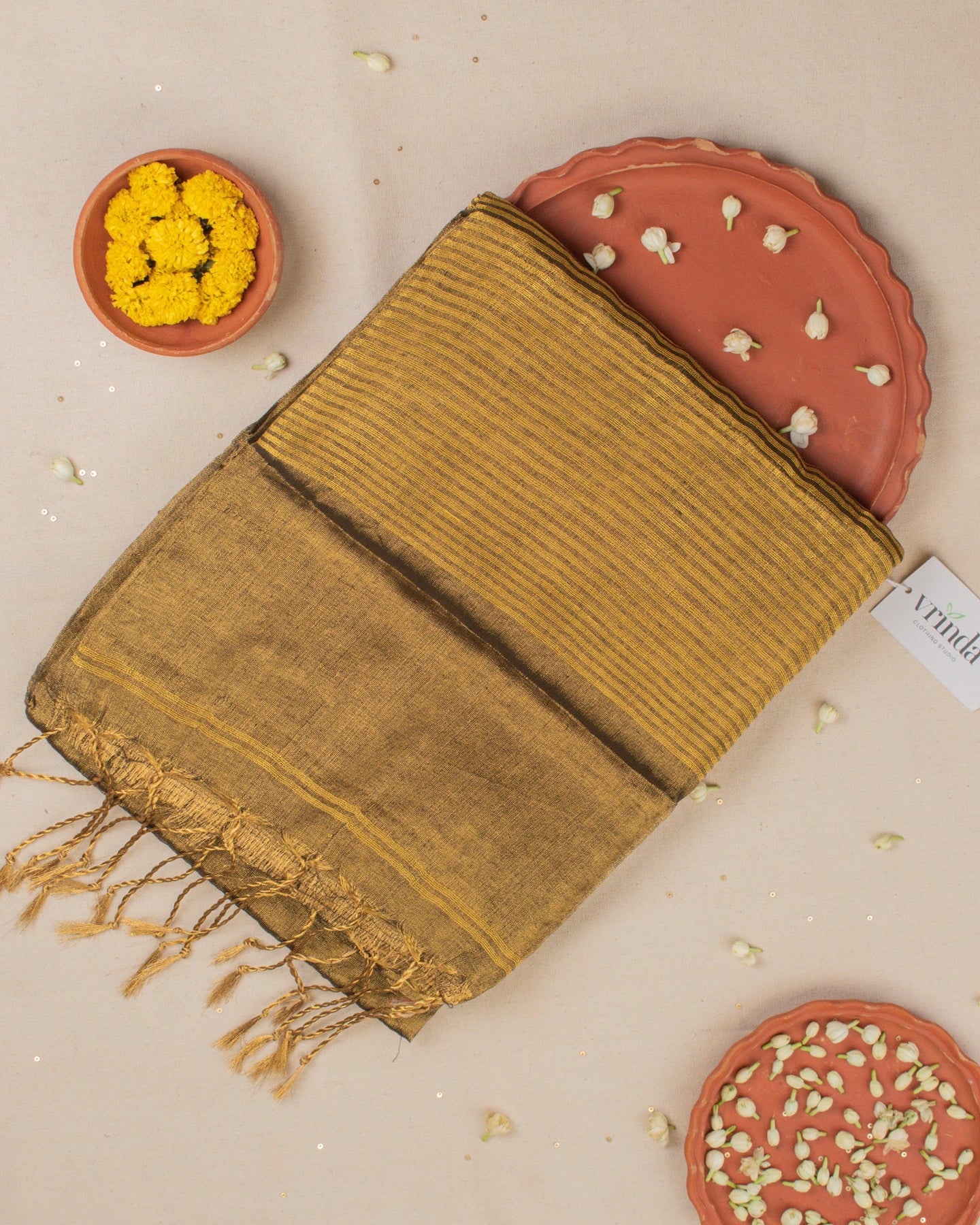 Swargini Bronze Handwoven Saree