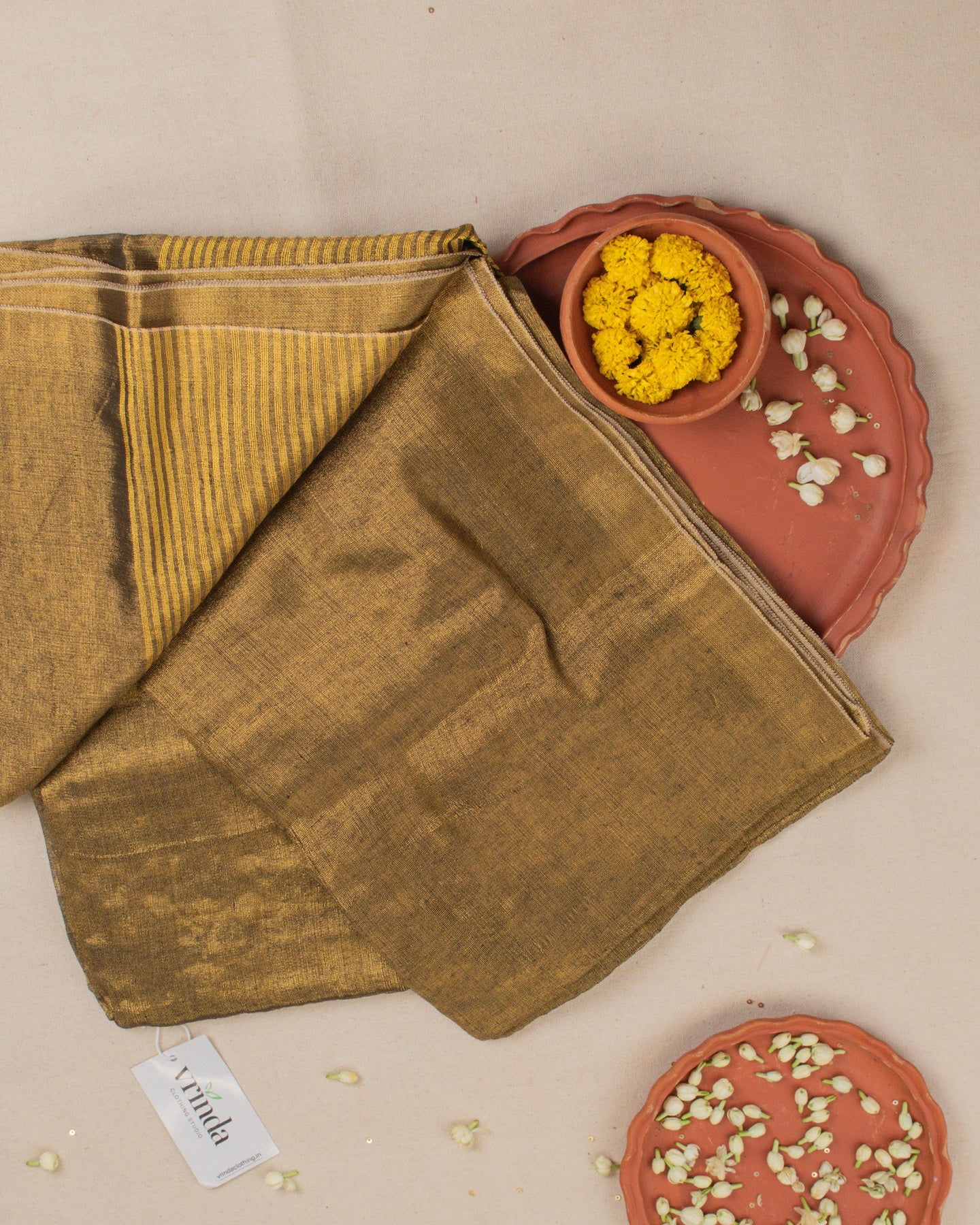 Swargini Bronze Handwoven Saree